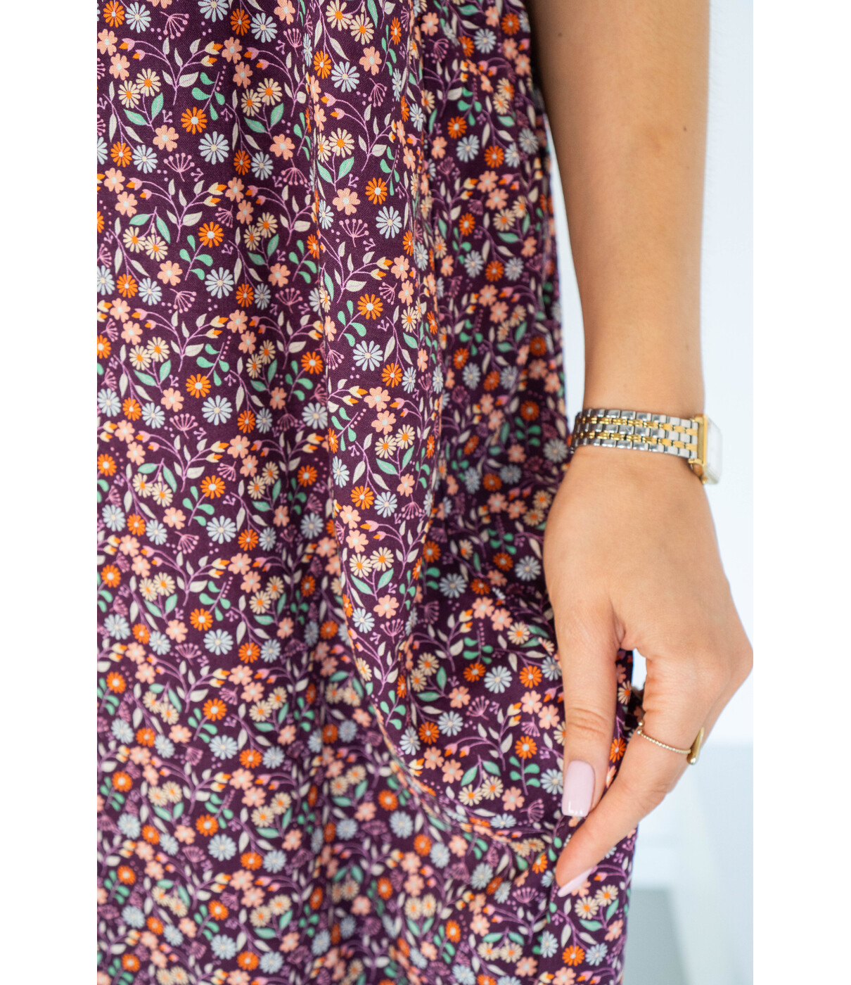 Fluresk Fluresk Claudi dress | deep purple/shamrock green