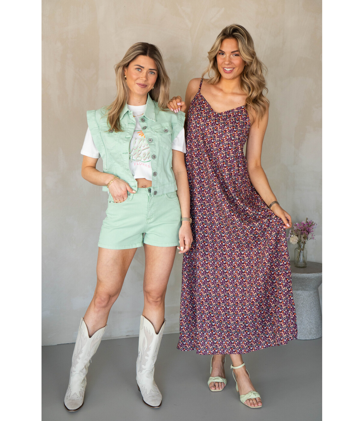 Fluresk Fluresk Claudi dress | deep purple/shamrock green