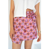 Fluresk Laviana skirt | flower peach/pale plum