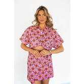 Fluresk Char blouse | flower peach/pale plum