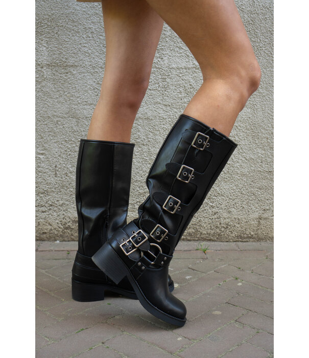 La Rebelle Boots zwart | Gespen