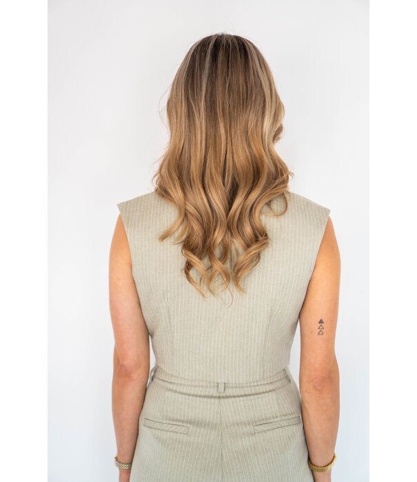 La Rebelle Gilet gestreept mint groen | Joy