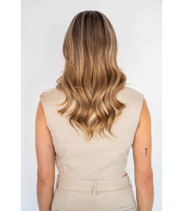 La Rebelle Gilet gestreept beige | Joy