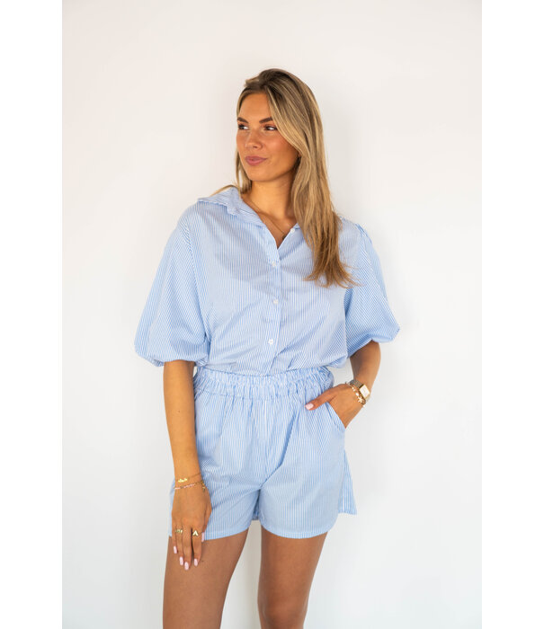 La Rebelle Short gestreept blauw | Evi