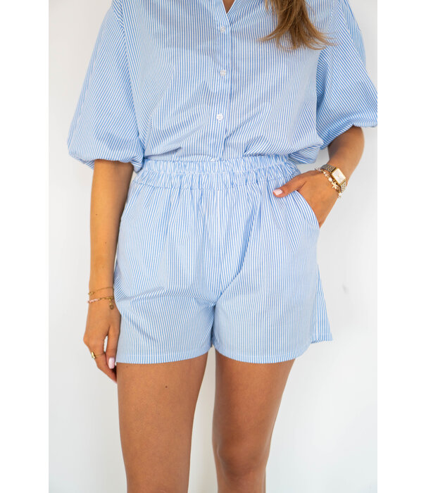 La Rebelle Short gestreept blauw | Evi
