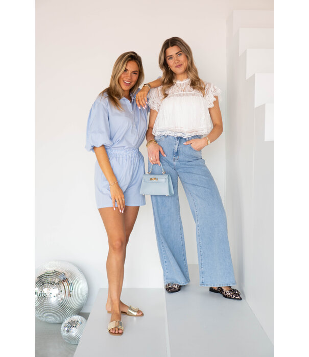La Rebelle Short gestreept blauw | Evi