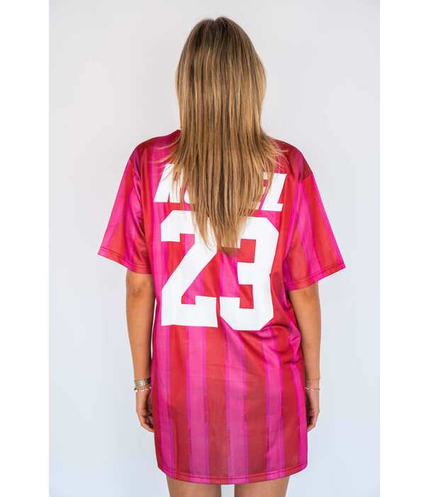 Colourful Rebel Colourful Rebel Taylie striped football t-shirt dress