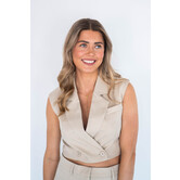 Gilet gestreept beige | Joy