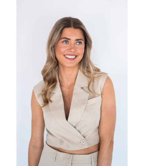 La Rebelle Gilet gestreept beige | Joy