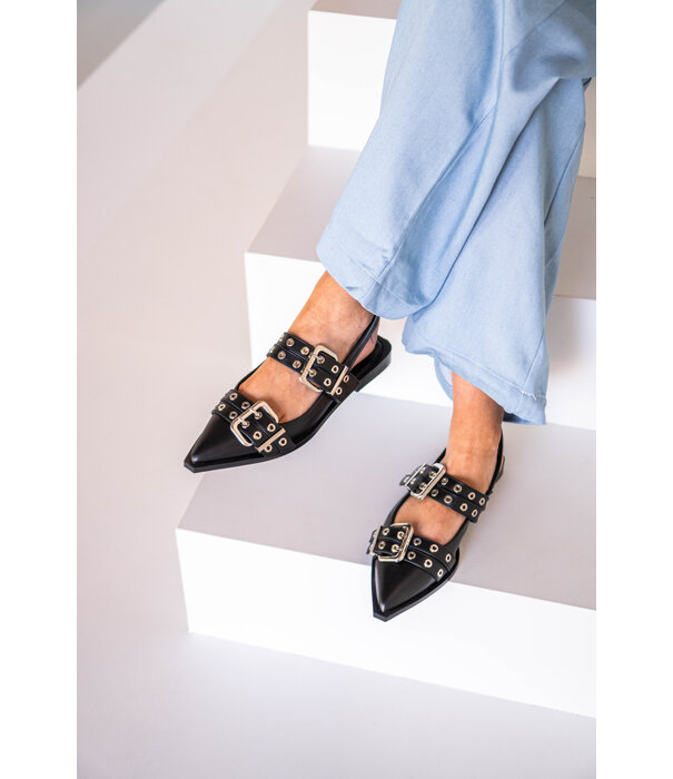 La Rebelle Slingback zwart