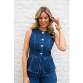 Gilet dark denim | Zia
