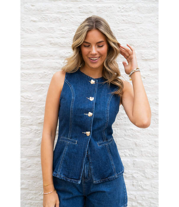 La Rebelle Gilet dark denim | Zia