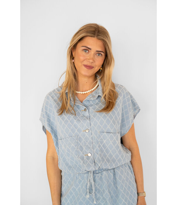 La Rebelle Top blauw | Kirsten