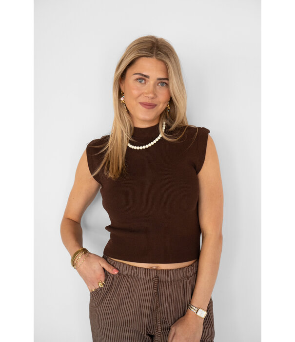 La Rebelle Top bruin | Sharon