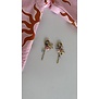Oorbellen goud/roze/blauw | schelpen
