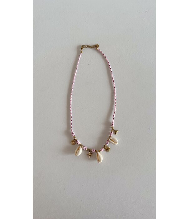 La Rebelle Ketting roze | schelpen