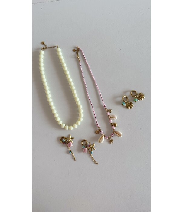 La Rebelle Ketting kralen | off white