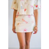 Rokje off white/multi | Demi