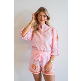 Fluresk Marlowe blouse | piggy pink / pumpkin