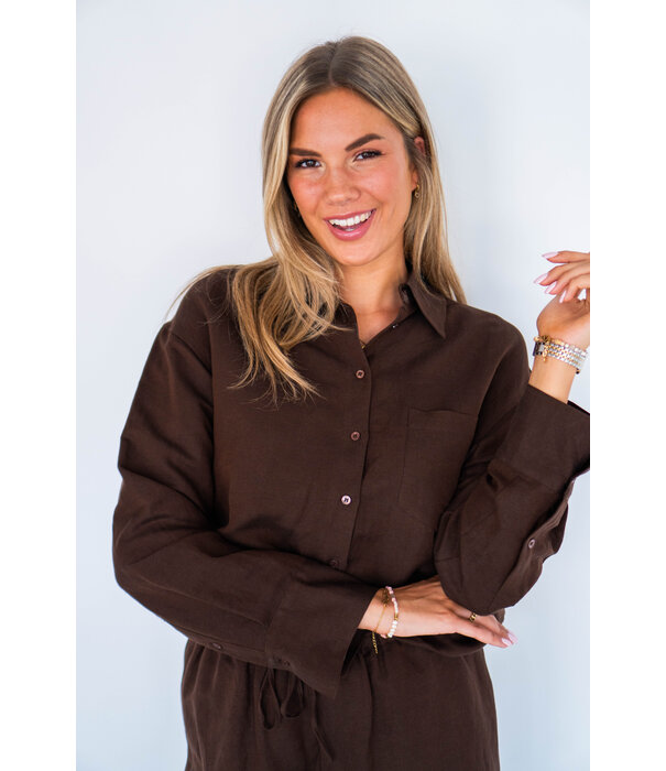 The Lola Club The Lola Club blouse bruin | Dana