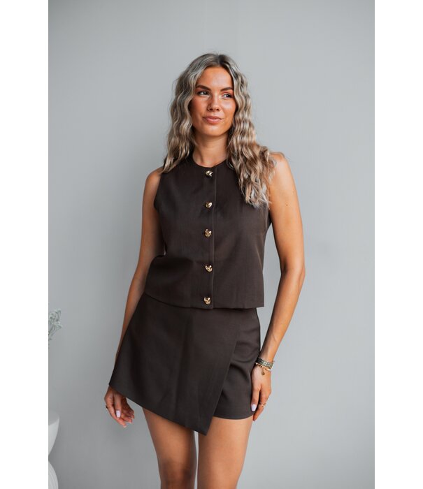 La Rebelle Gilet bruin | Isabeau