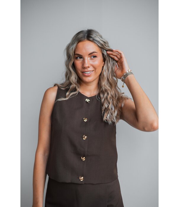 La Rebelle Gilet bruin | Isabeau