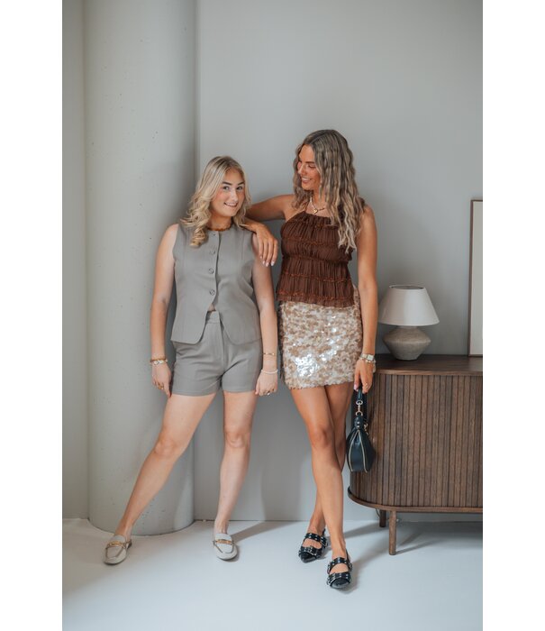 La Rebelle Gilet taupe | Noor