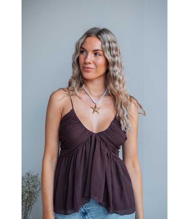 La Rebelle Top bruin | Nena