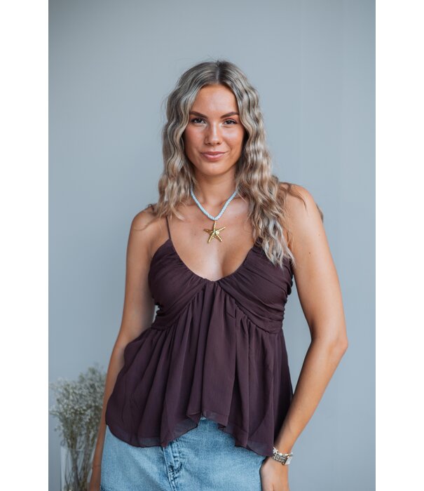 La Rebelle Top bruin | Nena