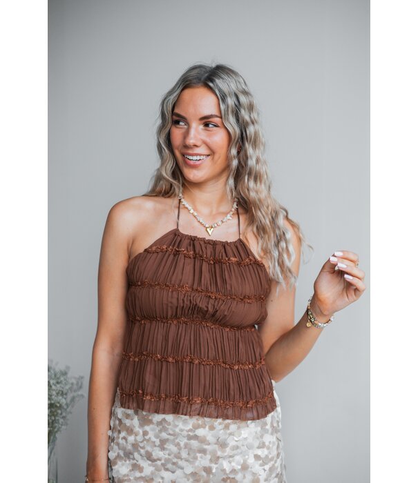 La Rebelle Top bruin | Holly