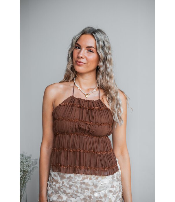 La Rebelle Top bruin | Holly