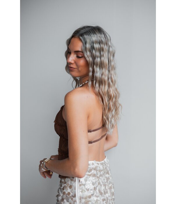 La Rebelle Top bruin | Holly