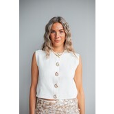Gilet knitted beige | Sela