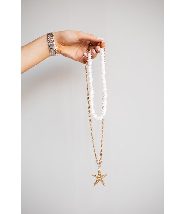 La Rebelle Ketting schelpen wit