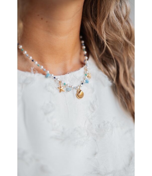 La Rebelle Ketting bedels blauw