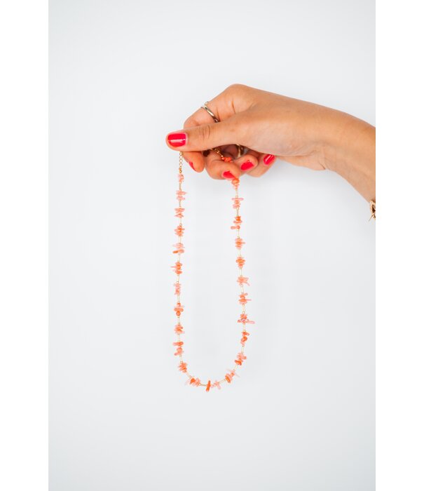 La Rebelle Ketting schelpen roze