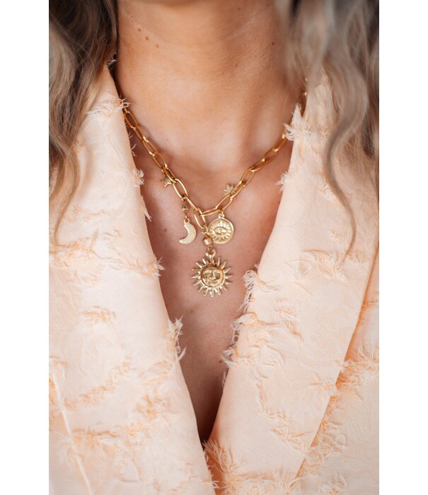 La Rebelle Ketting goud bedels | Zon