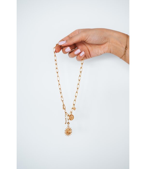 La Rebelle Ketting goud bedels | Zon