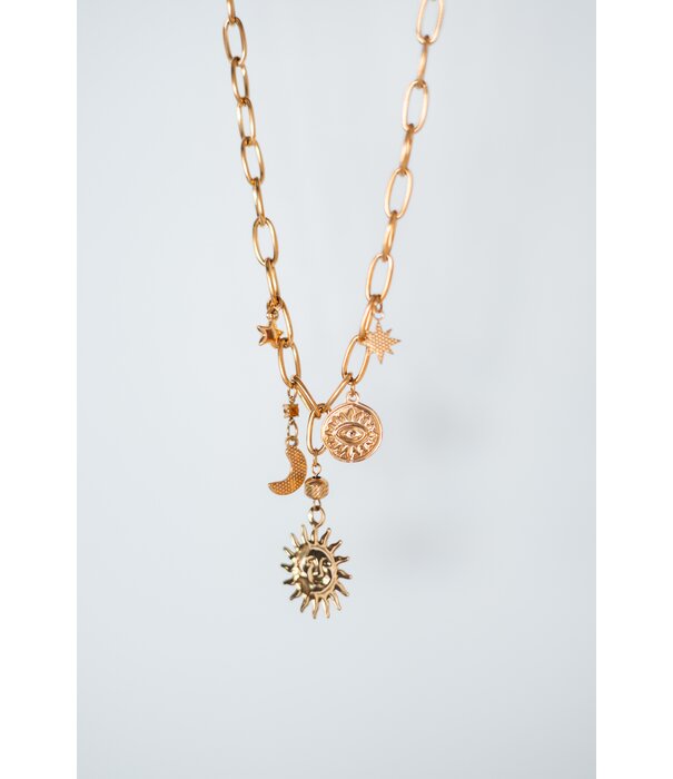 La Rebelle Ketting goud bedels | Zon