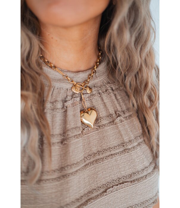 La Rebelle Ketting goud schakels | Hart