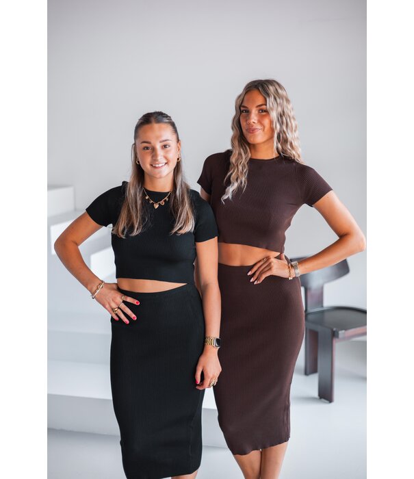La Rebelle Top bruin | Aafke