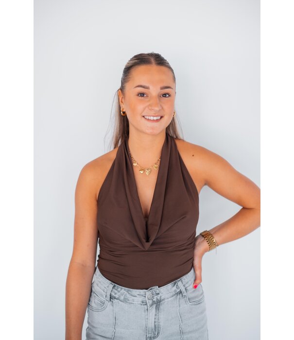 La Rebelle Top bruin | Nadine