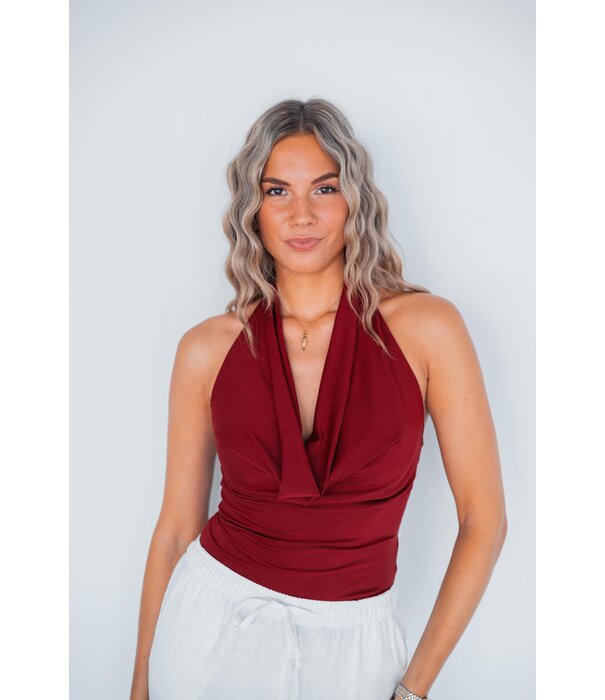 La Rebelle Top bordeaux rood | Nadine