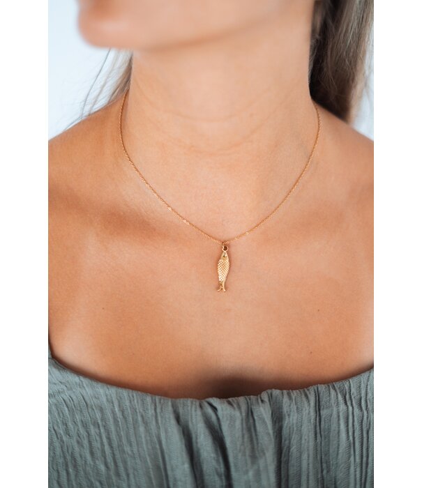 La Rebelle Ketting goud | Sardien visje