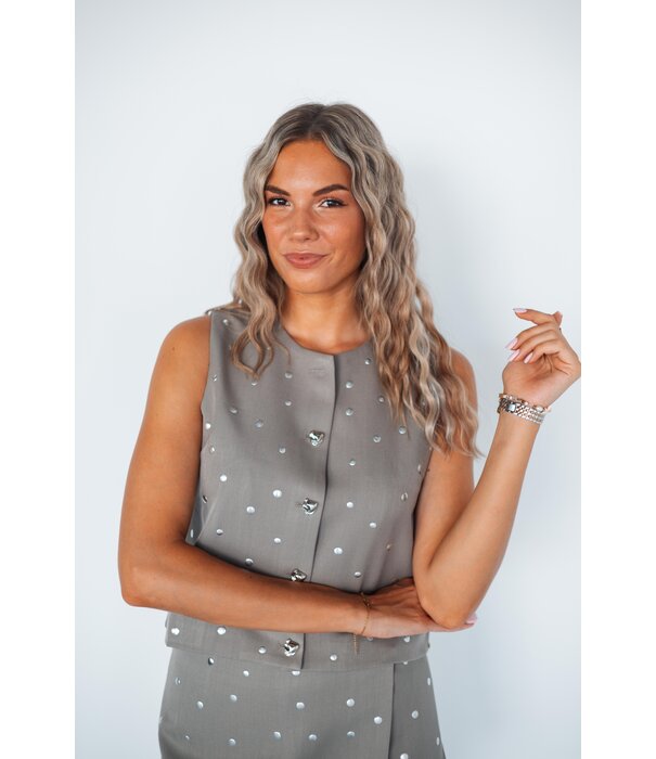 La Rebelle Gilet taupe | Famke