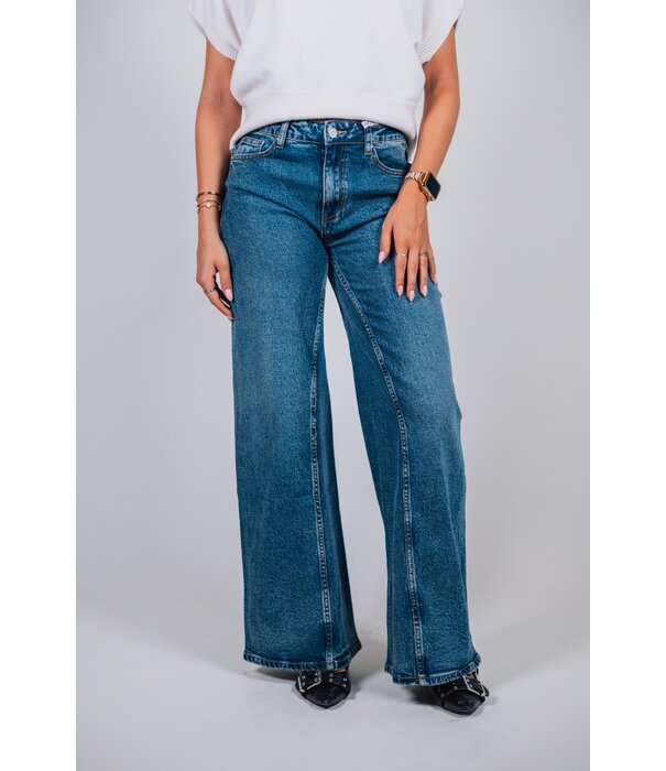 La Rebelle Jeans wide leg dark denim | Gwenn