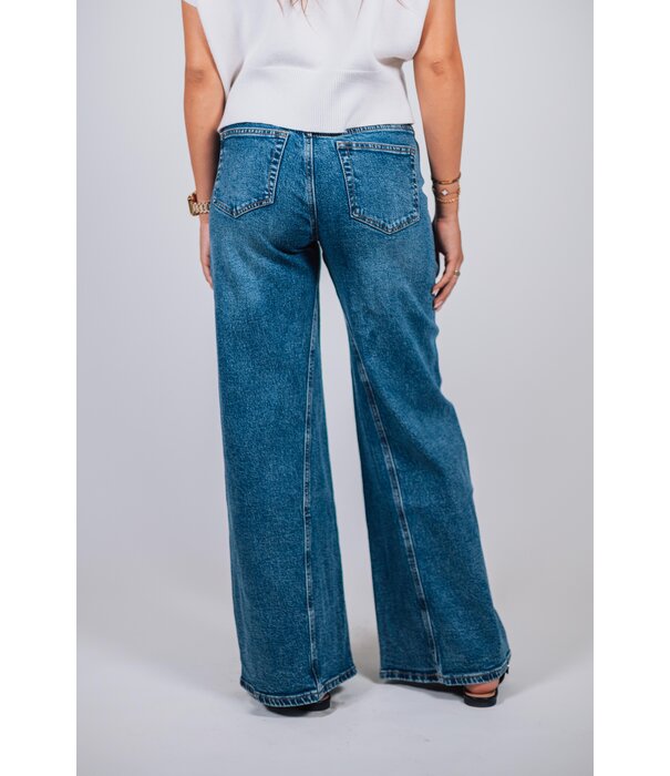 La Rebelle Jeans wide leg dark denim | Gwenn