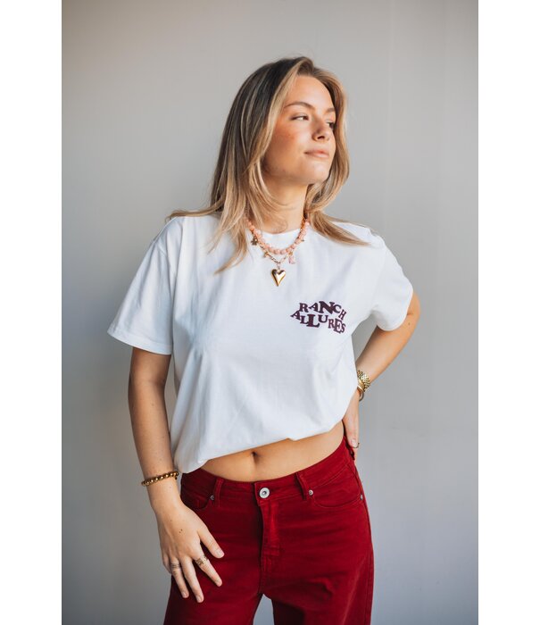 Fluresk Fluresk Mace t-shirt | off white/dark purple