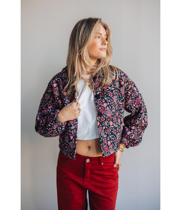Fluresk Fluresk Maribel jacket | black/dusty mauve