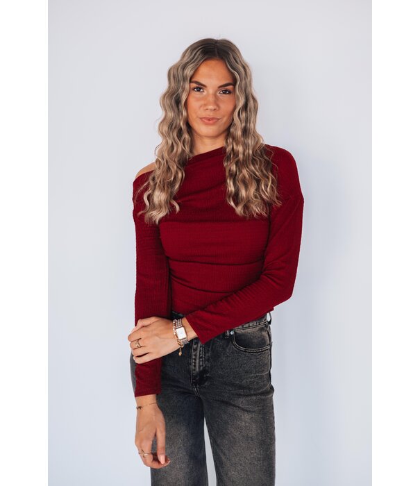 La Rebelle Top bordeaux rood | Mia